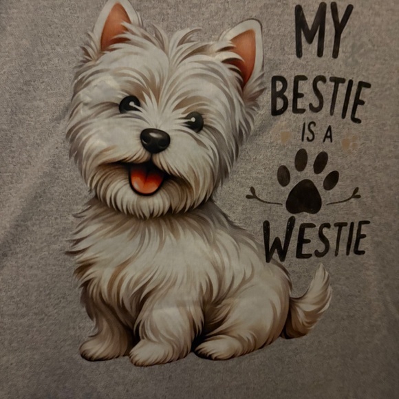 brand new t shirt westie bestie pet dog white highland terrier - Picture 2 of 2